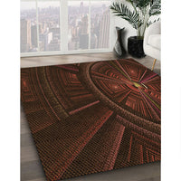 Patterned Black Brown Rug, pat1389org