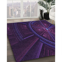 Patterned Deep Purple Rug, pat1389pur