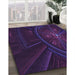 Patterned Deep Purple Rug in Family Room, pat1389pur