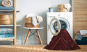 Machine Washable Transitional Fire Brick Red Rug in a Washing Machine, wshpat1389rd