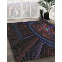 Patterned Black Novelty Rug, pat1389