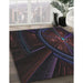 Patterned Black Novelty Rug in Family Room, pat1389