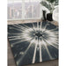 Patterned Dark Gray Novelty Rug in Family Room, pat138