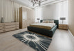 Machine Washable Transitional Dark Gray Rug in a Bedroom, wshpat138