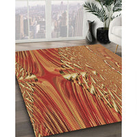 Patterned Orange Rug, pat139brn