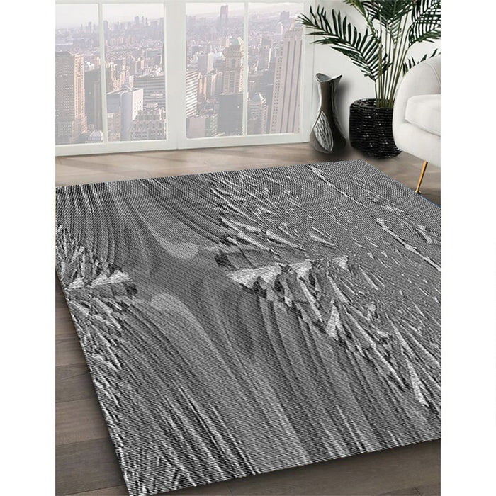 Patterned Gray Rug in Family Room, pat139gry
