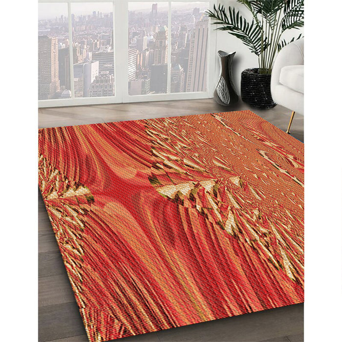 Machine Washable Transitional Orange Rug in a Family Room, wshpat139org