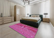 Patterned Crimson Purple Rug in a Bedroom, pat139pur