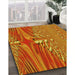 Patterned Neon Red Rug in Family Room, pat139yw