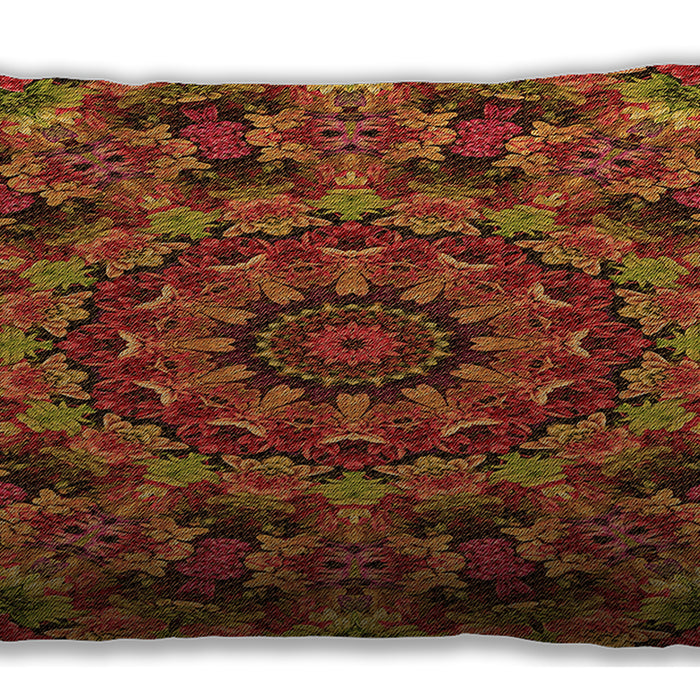 Patterned Rectangular Tomato Red Lumbar Throw Pillow, 13 inch by 19 inch, lbpat1390org