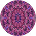 Square Machine Washable Transitional Orchid Purple Rug in a Living Room, wshpat1390pur