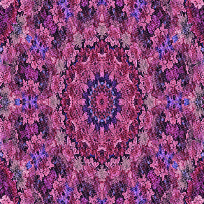 Round Machine Washable Transitional Orchid Purple Rug, wshpat1390pur