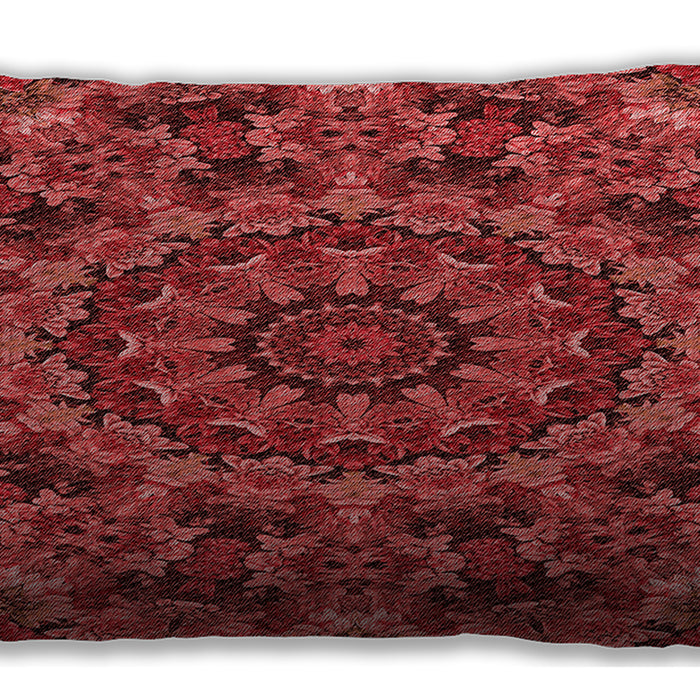 Patterned Rectangular Red Lumbar Throw Pillow, 13 inch by 19 inch, lbpat1390rd