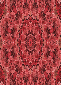 Machine Washable Transitional Red Rug, wshpat1390rd