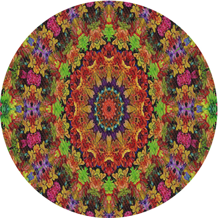 Square Machine Washable Transitional Saffron Red Rug, wshpat1390