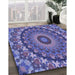 Machine Washable Transitional Deep Periwinkle Purple Rug in a Family Room, wshpat1391blu