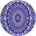 Square Machine Washable Transitional Deep Periwinkle Purple Rug in a Living Room, wshpat1391blu