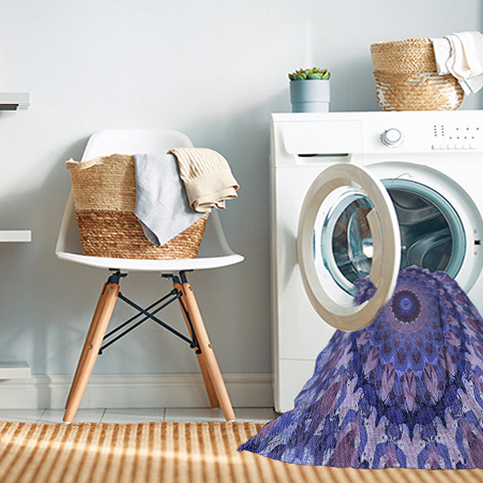 Machine Washable Transitional Deep Periwinkle Purple Rug in a Washing Machine, wshpat1391blu