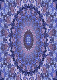 Machine Washable Transitional Deep Periwinkle Purple Rug, wshpat1391blu