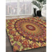 Machine Washable Transitional Caramel Brown Rug in a Family Room, wshpat1391brn