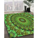 Machine Washable Transitional Army Green Rug in a Family Room, wshpat1391grn