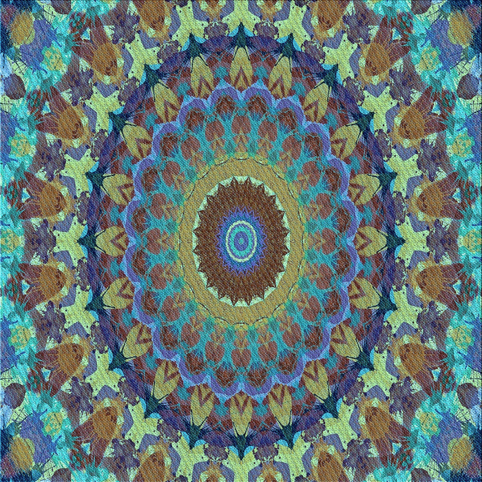 Round Machine Washable Transitional Mint Green Rug, wshpat1391lblu