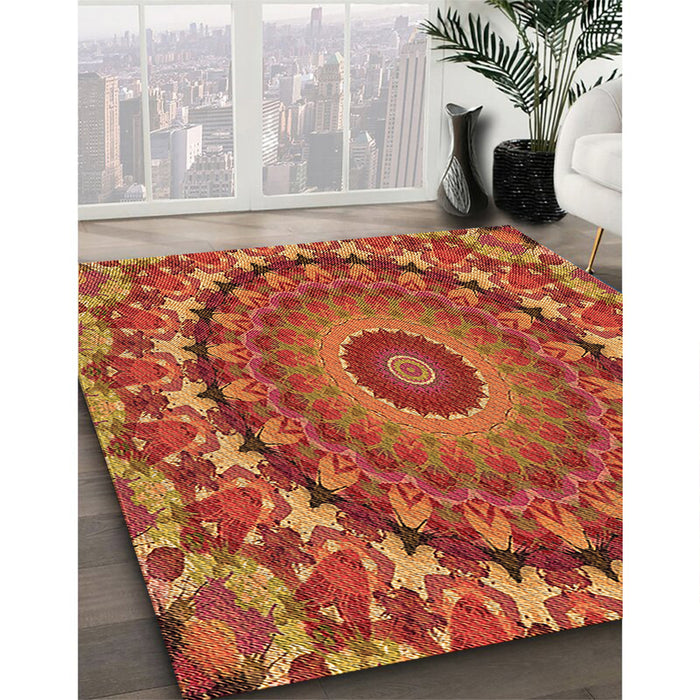 Machine Washable Transitional Red Rug in a Family Room, wshpat1391org