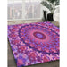 Machine Washable Transitional Medium Violet Red Pink Rug in a Family Room, wshpat1391pur