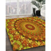 Machine Washable Transitional Yellow Rug in a Family Room, wshpat1391yw