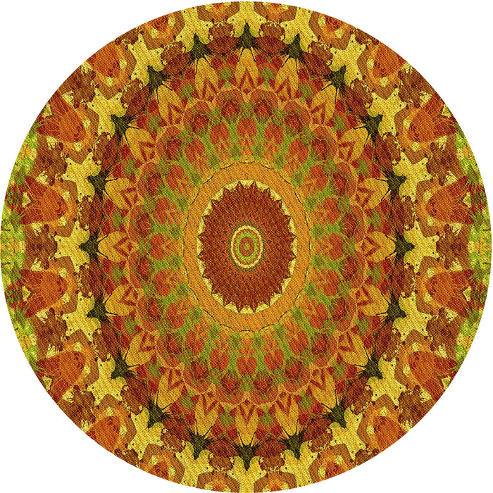 Square Machine Washable Transitional Yellow Rug in a Living Room, wshpat1391yw