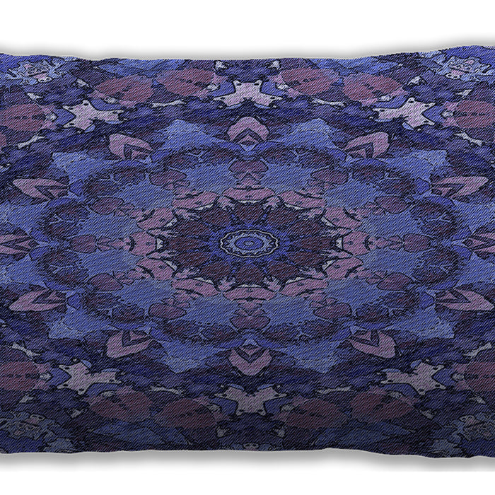 Patterned Rectangular Medium Slate Blue Lumbar Throw Pillow, 13 inch by 19 inch, lbpat1392blu