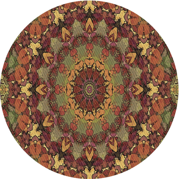 Square Machine Washable Transitional Cinnamon Brown Rug in a Living Room, wshpat1392brn