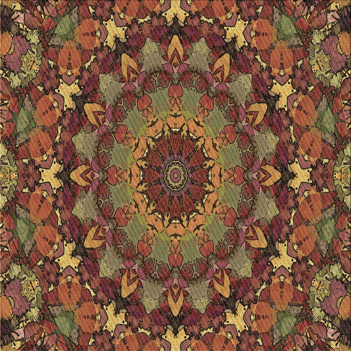 Round Machine Washable Transitional Cinnamon Brown Rug, wshpat1392brn