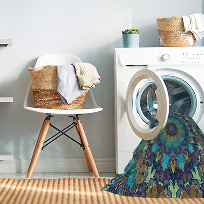 Machine Washable Transitional Black Rug in a Washing Machine, wshpat1392lblu