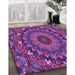 Machine Washable Transitional Dark Magenta Purple Rug in a Family Room, wshpat1392pur