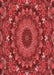 Machine Washable Transitional Red Rug, wshpat1392rd