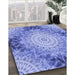 Machine Washable Transitional Sky Blue Rug in a Family Room, wshpat1393blu