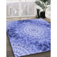 Patterned Sky Blue Rug, pat1393blu