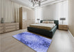 Patterned Sky Blue Rug in a Bedroom, pat1393blu