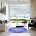 Square Patterned Sky Blue Rug in a Living Room, pat1393blu