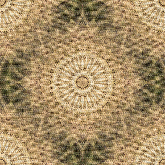 Round Patterned Yellow Orange Rug, pat1393brn