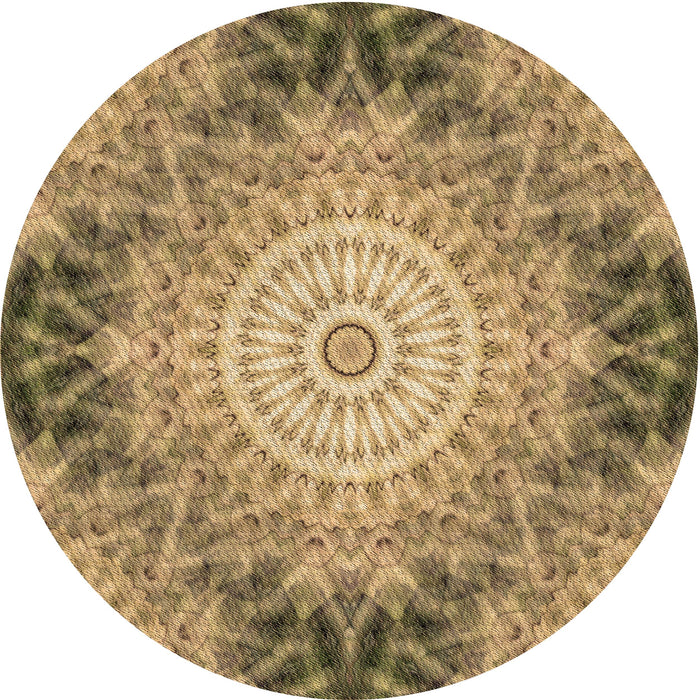 Square Machine Washable Transitional Yellow Orange Rug in a Living Room, wshpat1393brn