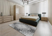 Patterned Cloud Gray Rug in a Bedroom, pat1393gry