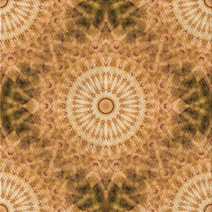 Round Patterned Orange Rug, pat1393org