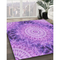 Patterned Violet Purple Rug, pat1393pur