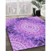 Patterned Violet Purple Rug in Family Room, pat1393pur