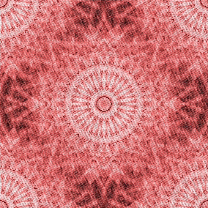 Round Patterned Ruby Red Rug, pat1393rd