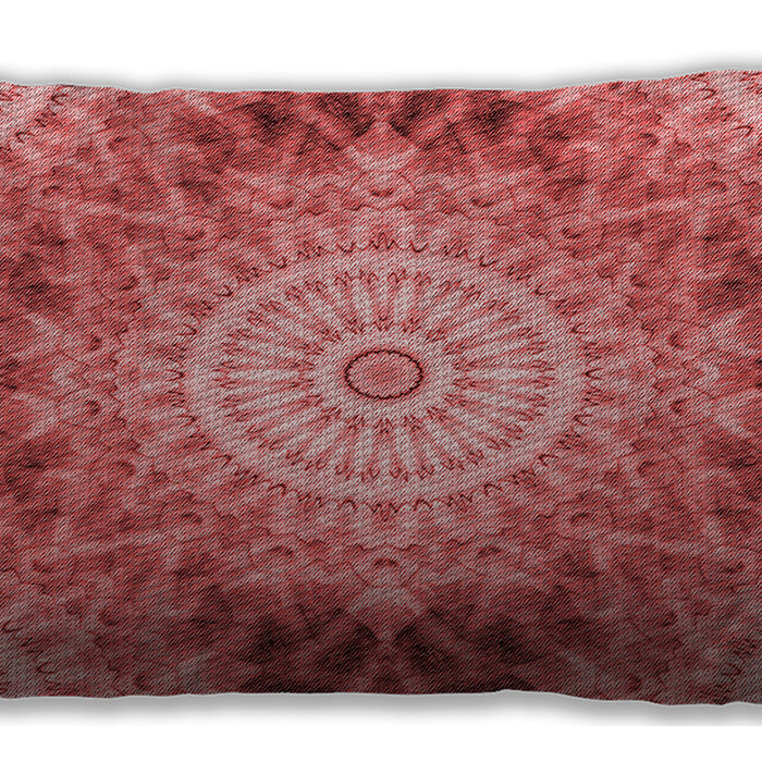 Patterned Rectangular Ruby Red Lumbar Throw Pillow, 13 inch by 19 inch, lbpat1393rd