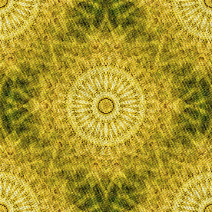 Round Patterned Dark Yellow Green Rug, pat1393yw
