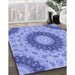 Machine Washable Transitional Sky Blue Rug in a Family Room, wshpat1394blu